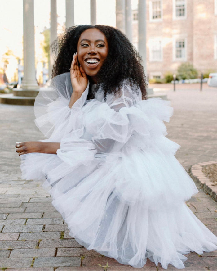 Kayla Dress - Ruffled Tulle Dress for Birthdays and Bridal Showers - Dimaz