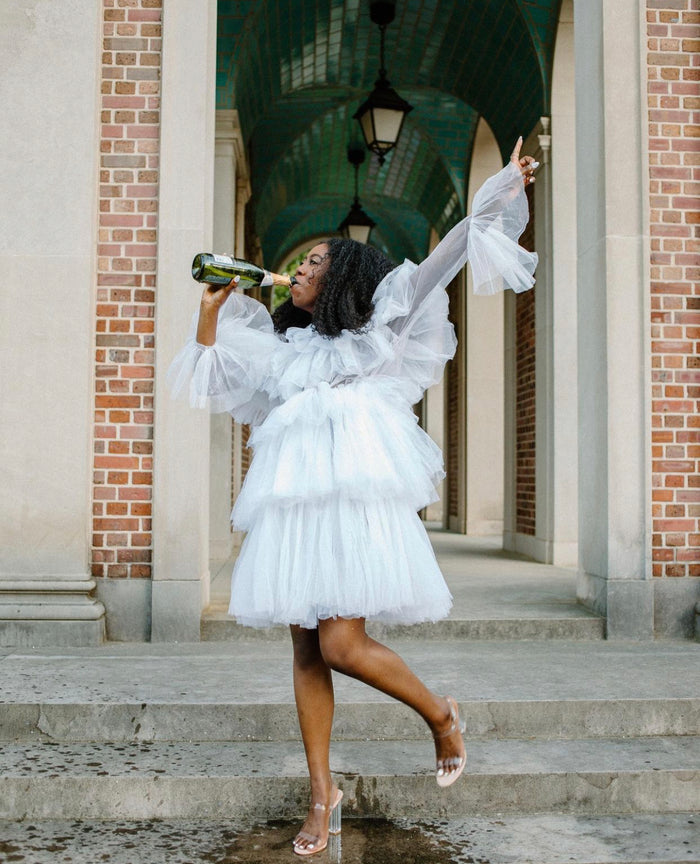Kayla Dress - Ruffled Tulle Dress for Birthdays and Bridal Showers - Dimaz