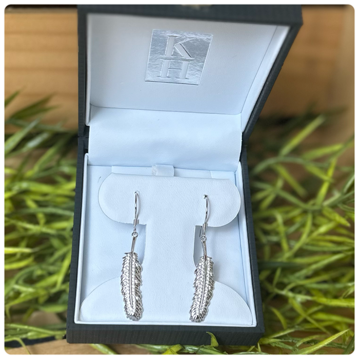 Kelly Herd Shimmering Feather Dangle Sterling Earrings-Jewelry-Kelly Herd-Gallop 'n Glitz- Women's Western Wear Boutique, Located in Grants Pass, Oregon