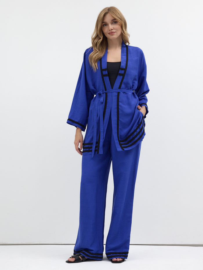 Kimono & Trouser Set Blue - Store WF
