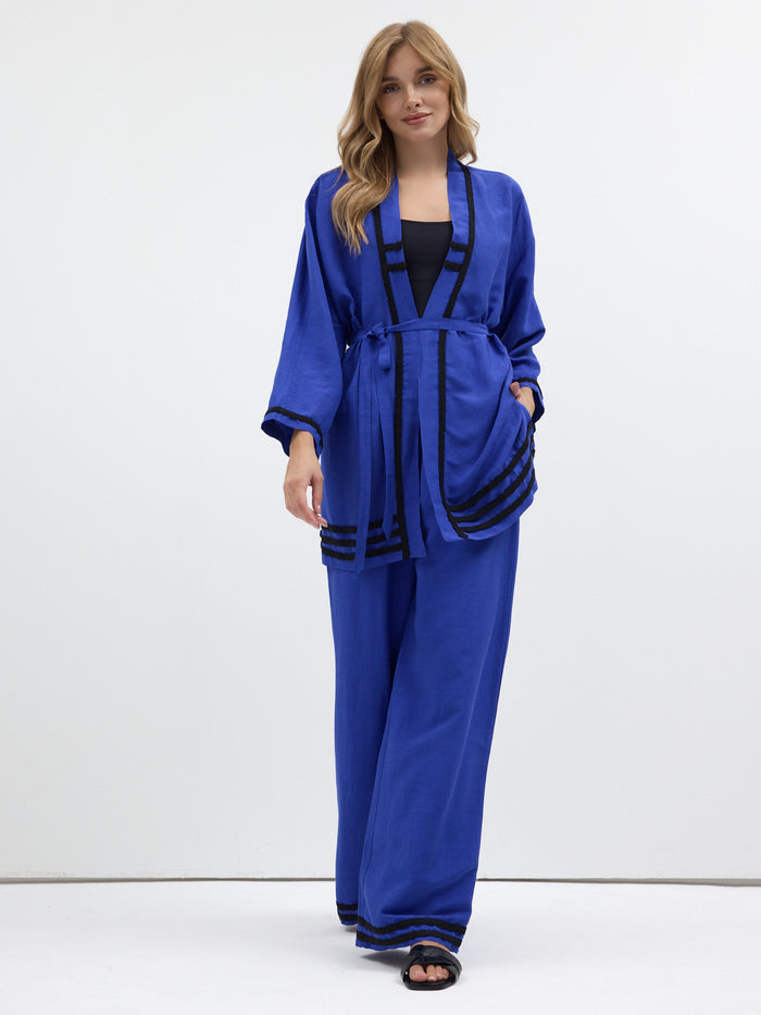 Kimono & Trouser Set Blue - Store WF