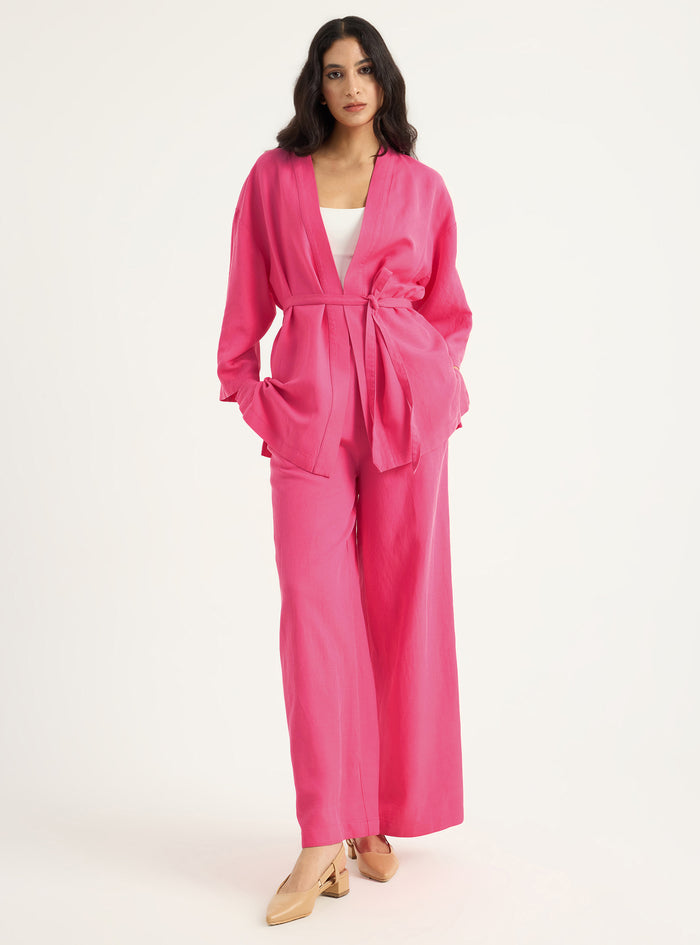 Kimono & Trouser Set Pink - Store WF
