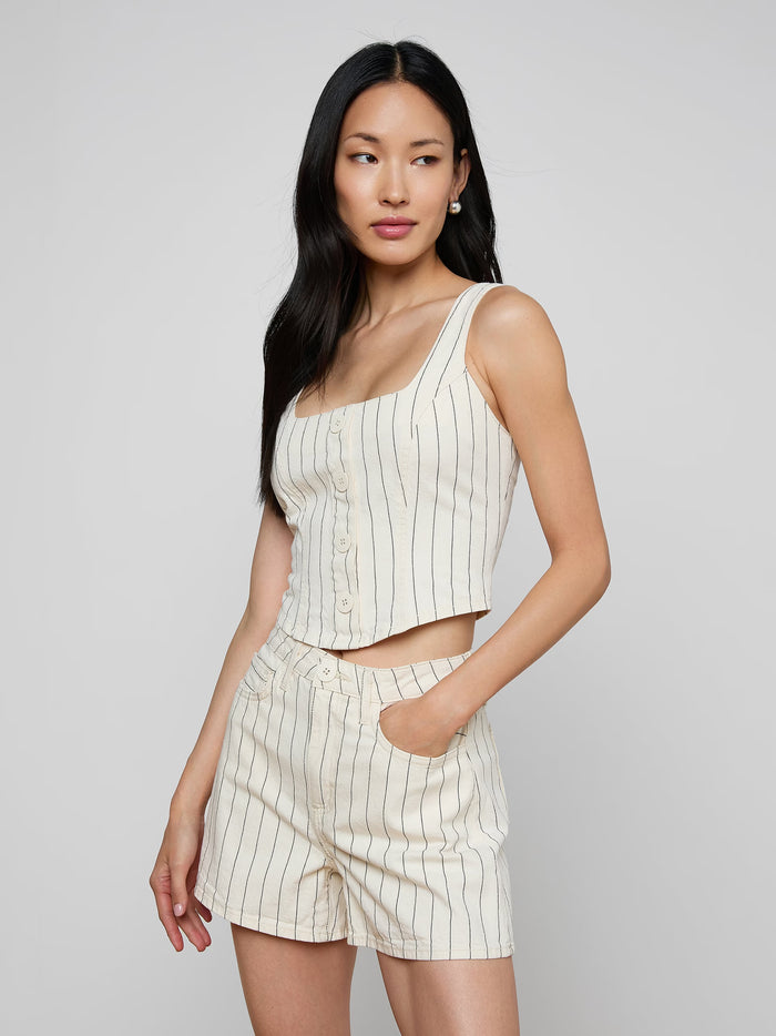 La20005 Navy Stripe Short