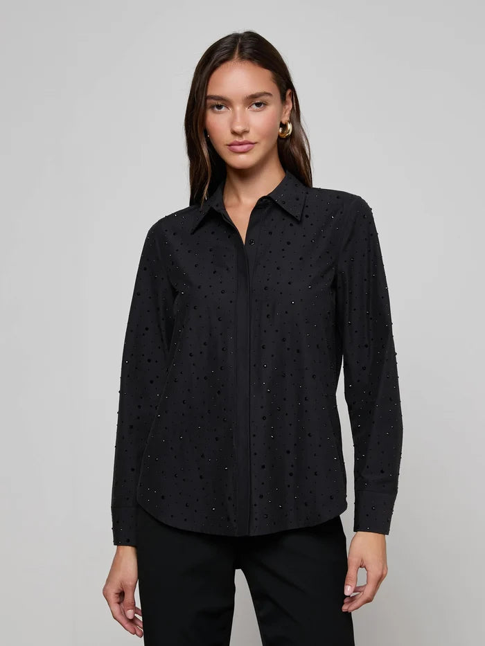 La40792 L’agence Crystal Button Down Blouse