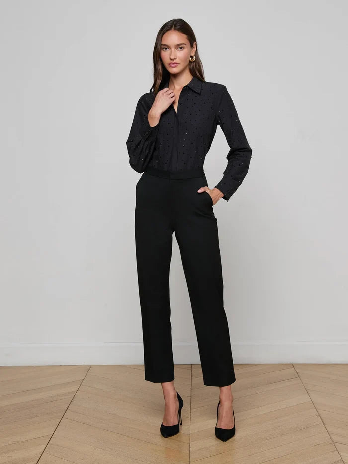 La40792 L’agence Crystal Button Down Blouse