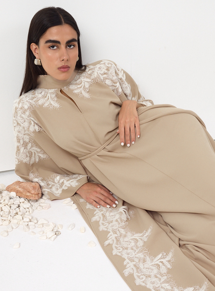 Lace Detail Kaftan Dress - Store WF