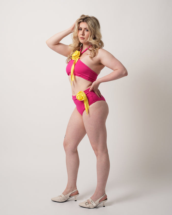 Lani Swimsuit Set, halter neck detail, side angle