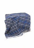 Large Irish Picnic Blanket Blue Small Block Check