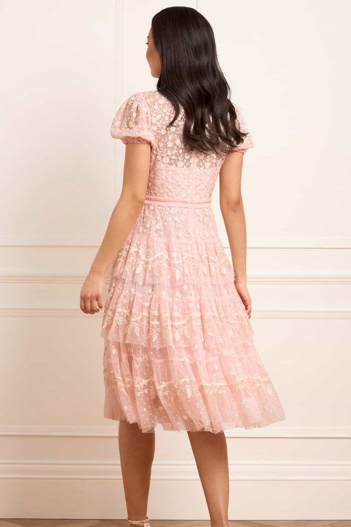 Layered Lace Midaxi Dress