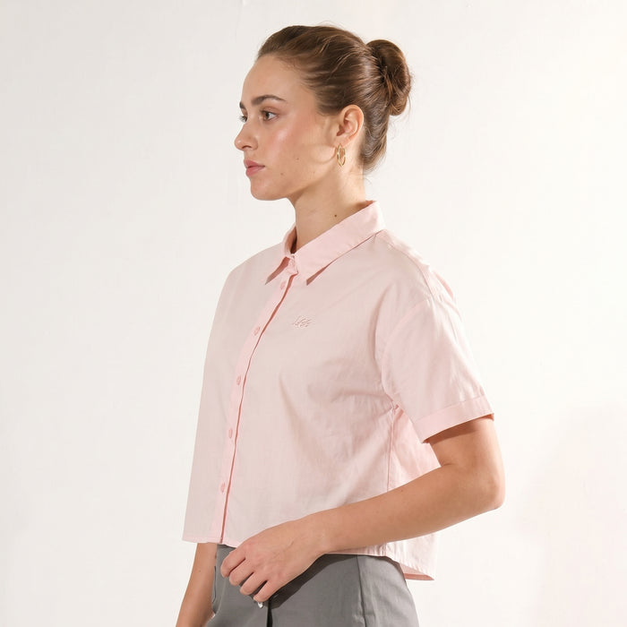 LEE LADIES BUTTOWN POLO WITH SMALL LOGO SCRIPT