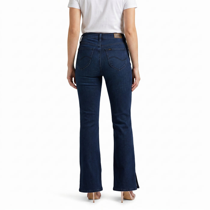 LEE LADIES FLARED DENIM JEANS WITH SLIT HEM