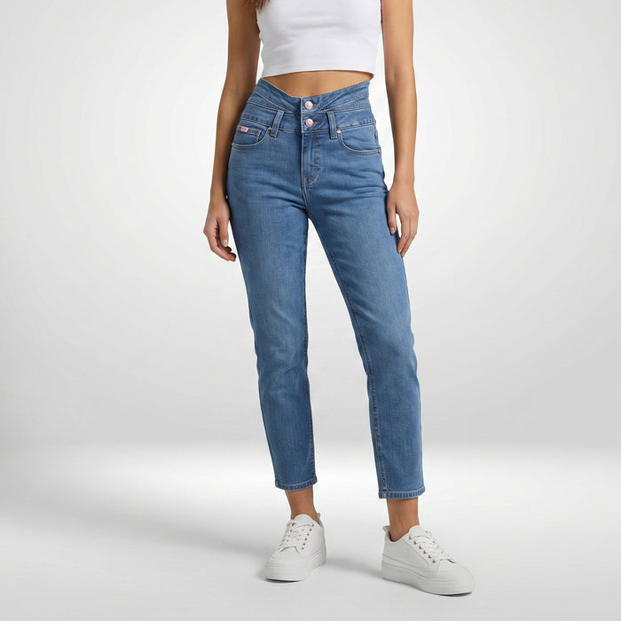 LEE LADIES HIGH WAIST STRAIGHT CAROL PANTS; SHAPE MAGIC