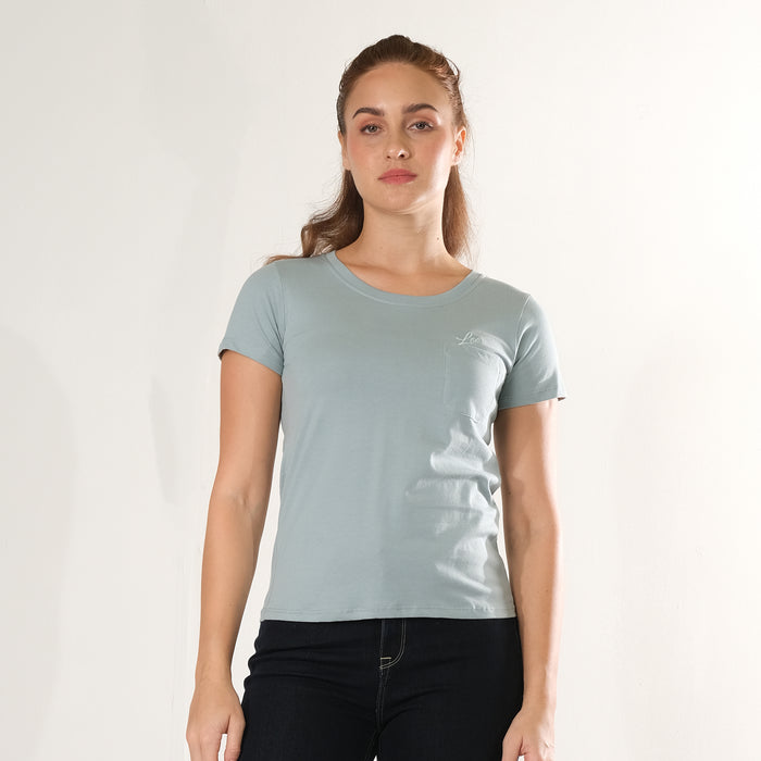 LEE LADIES ROUND NECK TEE WITH FUNCTIONAL CHEST POCKET