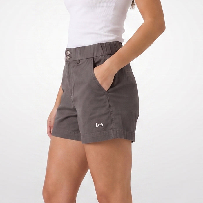 LEE LADIES TWO-BUTTON WIDE WAISTBAND HIGH-WAISTED EASY SHORTS