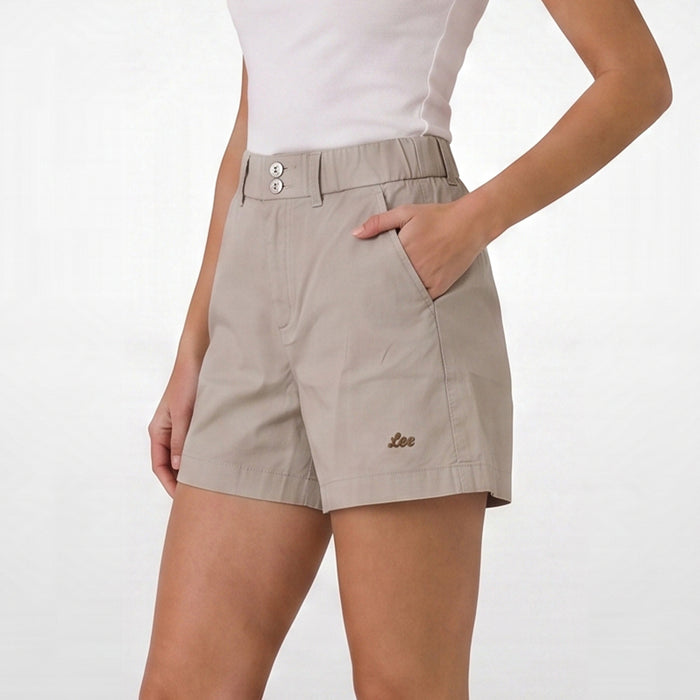 LEE LADIES TWO-BUTTON WIDE WAISTBAND HIGH-WAISTED EASY SHORTS