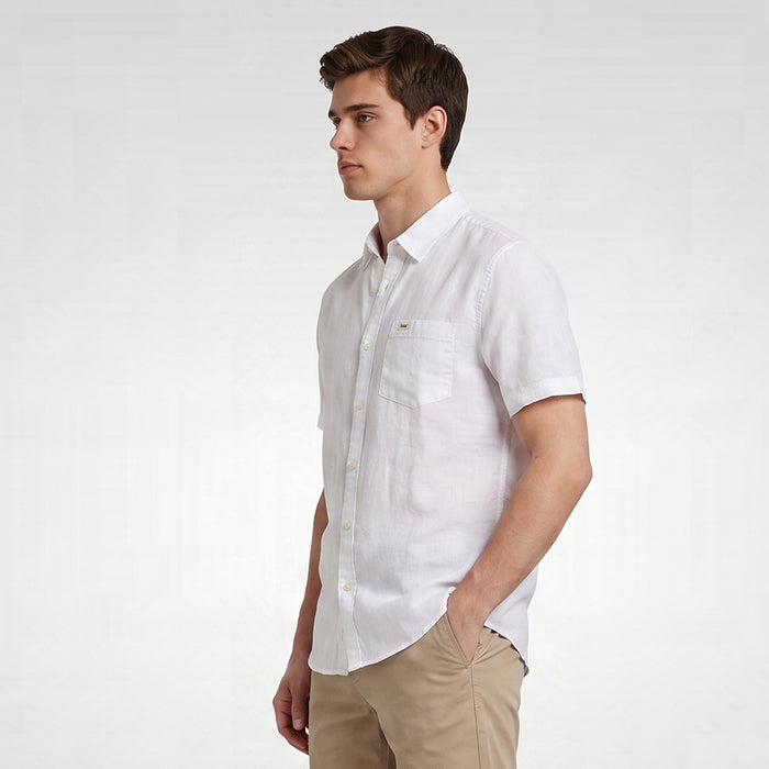 Lee Men's Button-Down Woven Polo with Functional Pocket