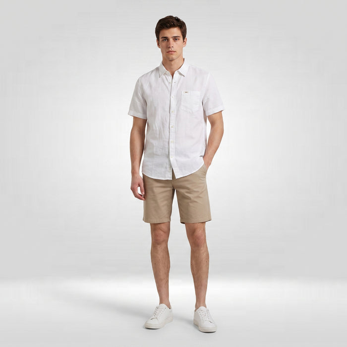 Lee Men's Button-Down Woven Polo with Functional Pocket
