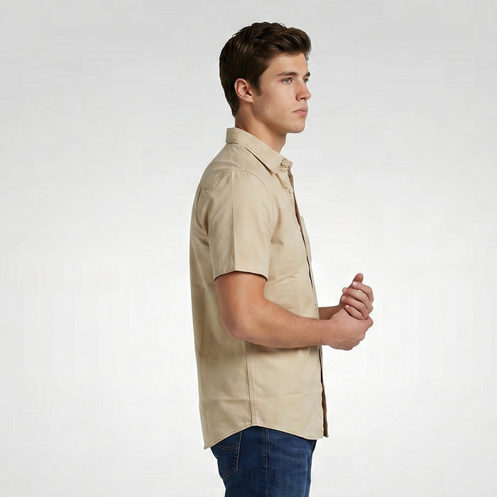 Lee Men's Button-Down Woven Polo with Functional Pocket