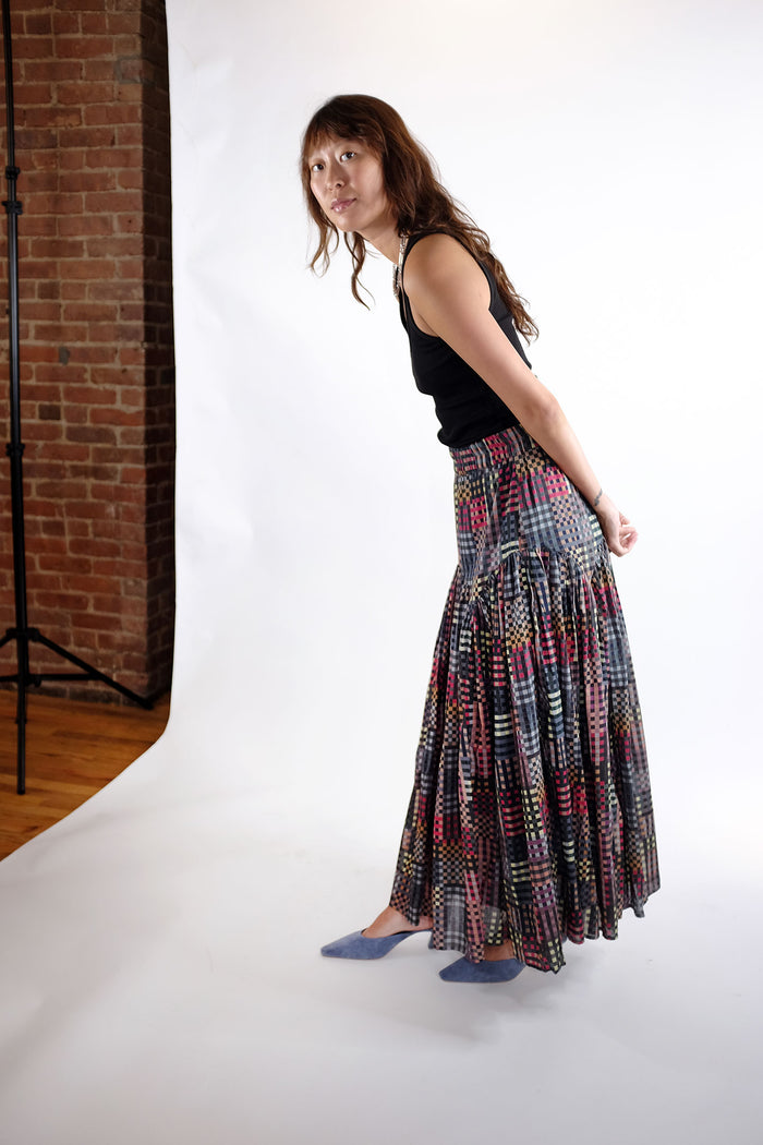 LEILA SKIRT | NIGHT RUBIX PRINT