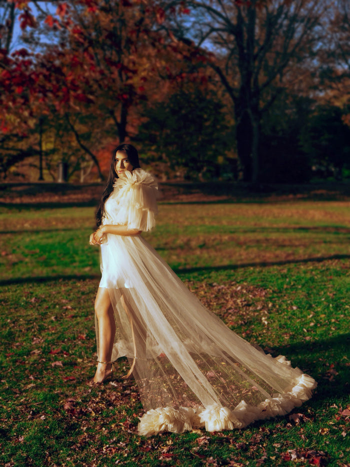 Liza Dress | One Shoulder Maternity Tulle Dress - Dimaz
