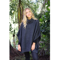 Lothlorian - Merino & Possum Lush Cowl Neck Poncho (9768)Charcoal