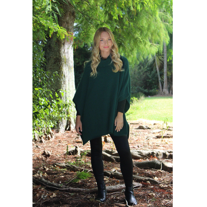 Lothlorian - Merino & Possum Lush Cowl Neck Poncho (9768)Tasman