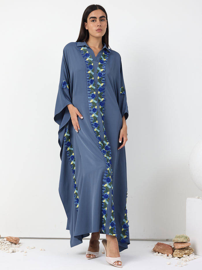 Luna Lace Trim Kaftan Dress - Store WF