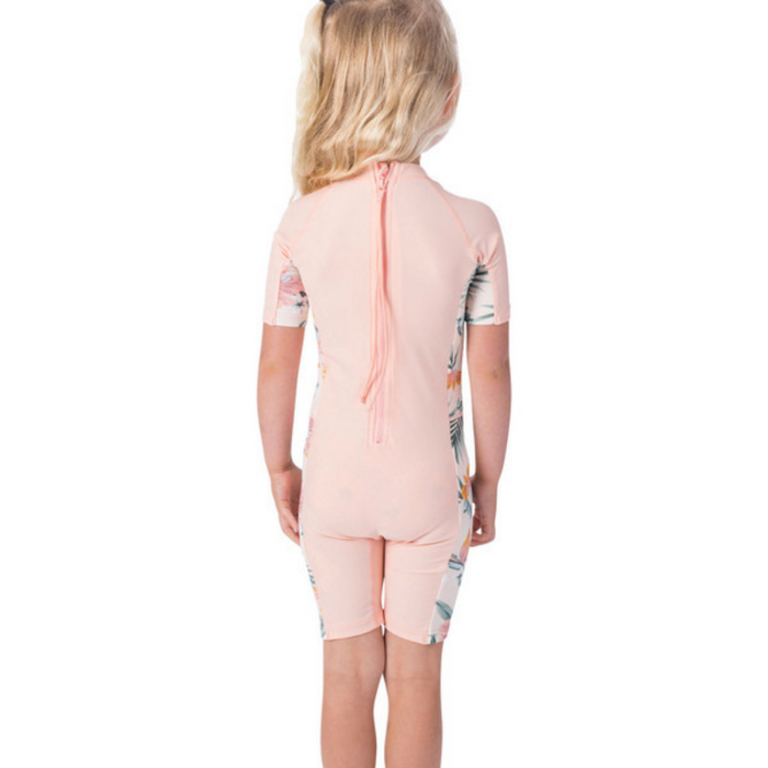 Lycra Kids Feminina Rip Curl Short John com Manga Comprida Proteção UV +50