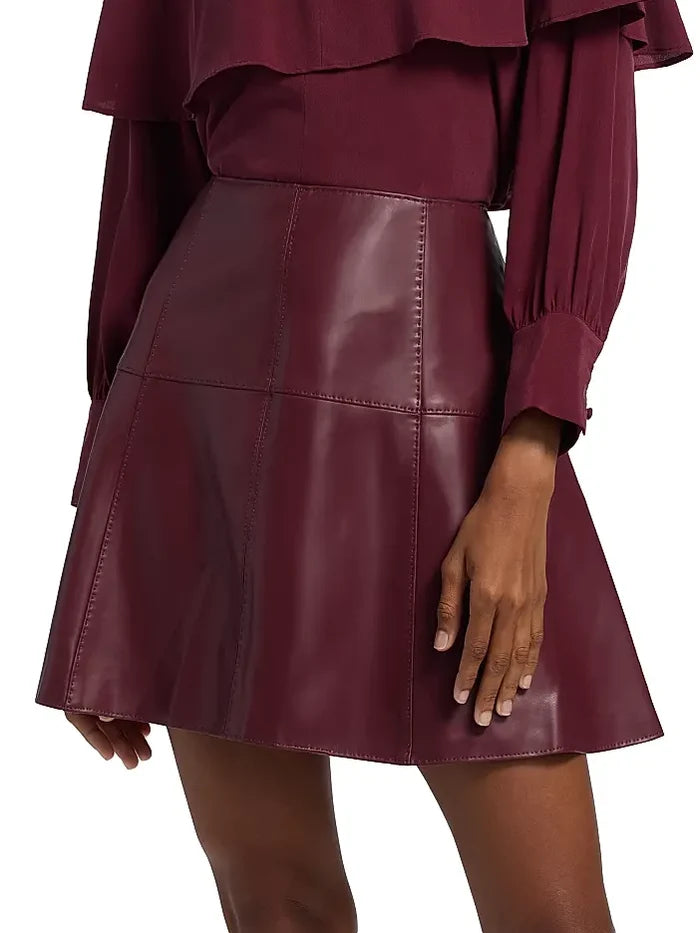 Ma159 Marie Oliver Burgundy Mini Skirt