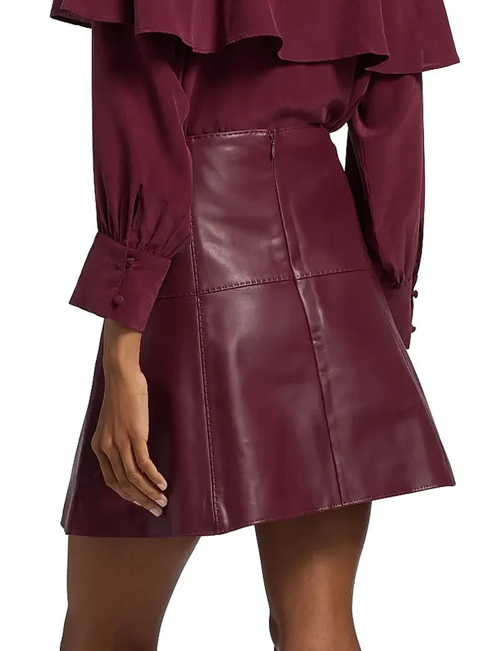 Ma159 Marie Oliver Burgundy Mini Skirt
