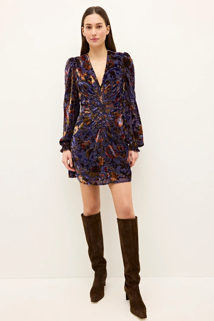 Ma2u18 Marie Oliver Velvet Floral Dress