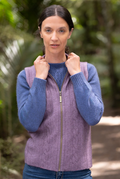 McDonald - Possum and Merino Corrugated Cable Vest (5053) Heather