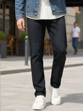 Men's Black Straight Fit Washed Denim Jeans Stretchable