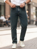 Men's Blue Regular Fit Towel Washed Yellow Tint Denim Jeans Stretchable