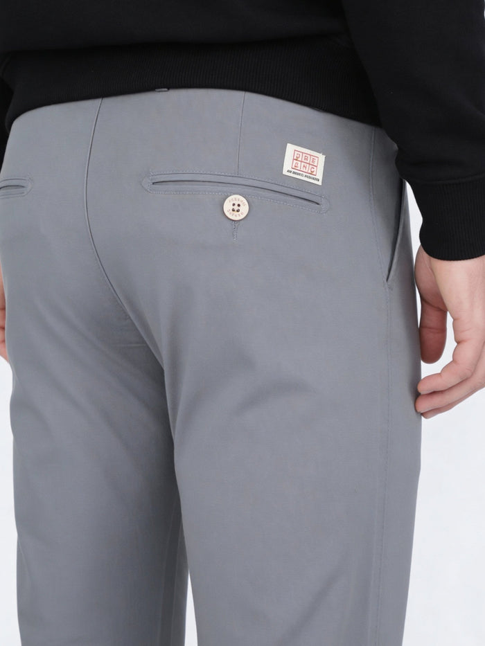 Men's Light Blue Straight Fit Mid Rise Cotton Casual Chinos Trousers Stretch