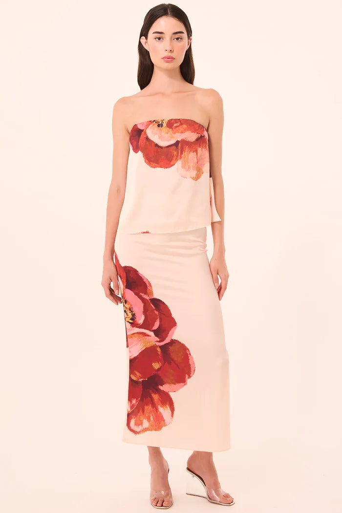 Mi9054 Set - Peony Print Skirt Set