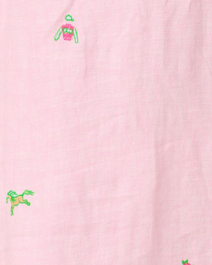 MIALEIGH ELBOW SLEEVE LINEN DRESS