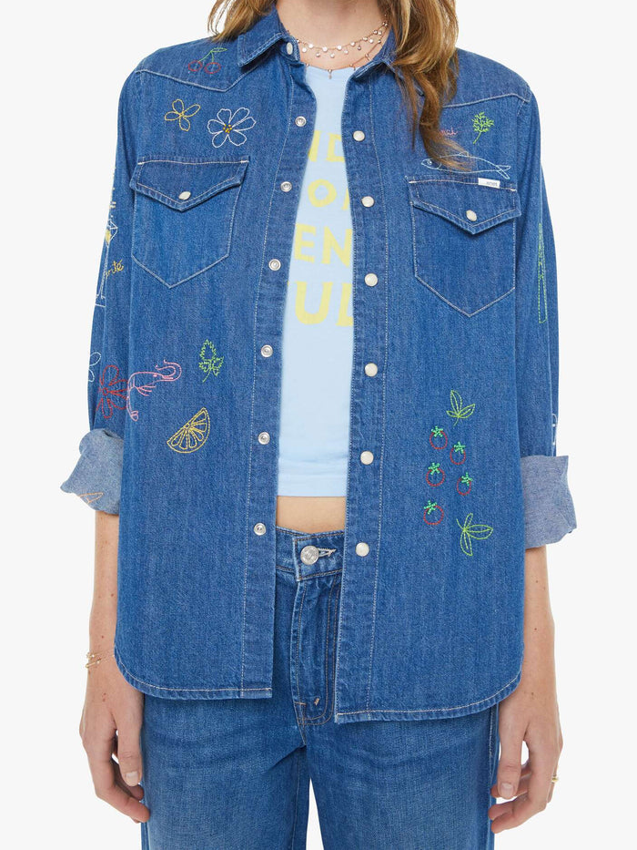 Mo21126 Reservations Required Denim Button Down