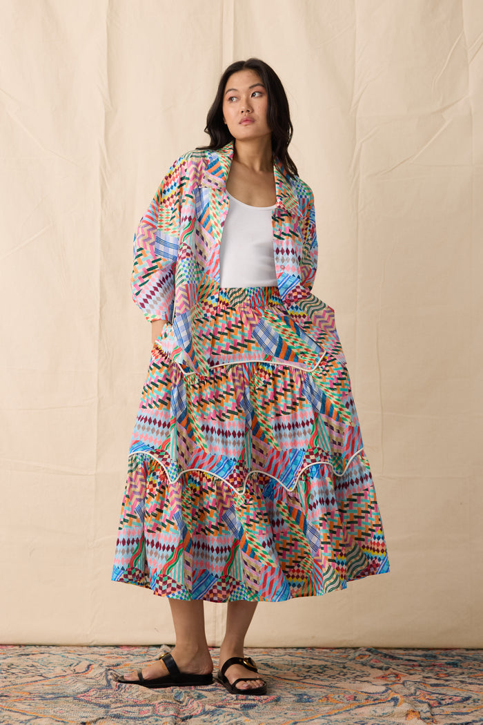 MOSS SKIRT | PATCHWORK PRINT