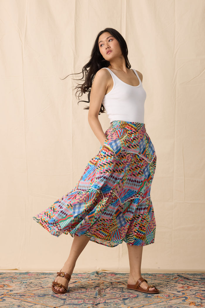 MOSS SKIRT | PATCHWORK PRINT