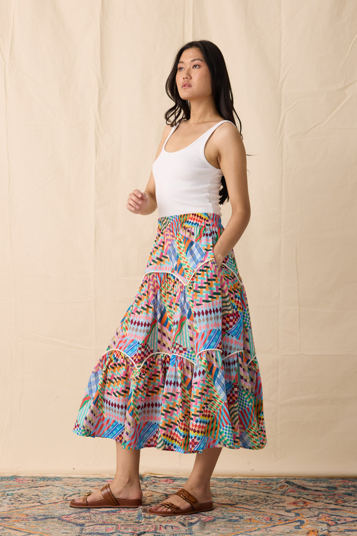 MOSS SKIRT | PATCHWORK PRINT