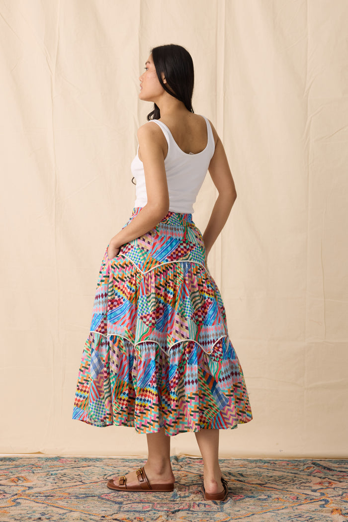 MOSS SKIRT | PATCHWORK PRINT