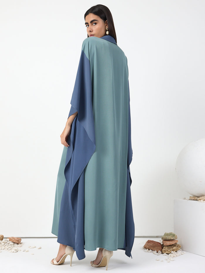 Multi colour Shirt Collar Kaftan Dress - Store WF
