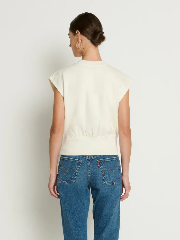 Na11013 Cream Sleeveless Sweatshirt