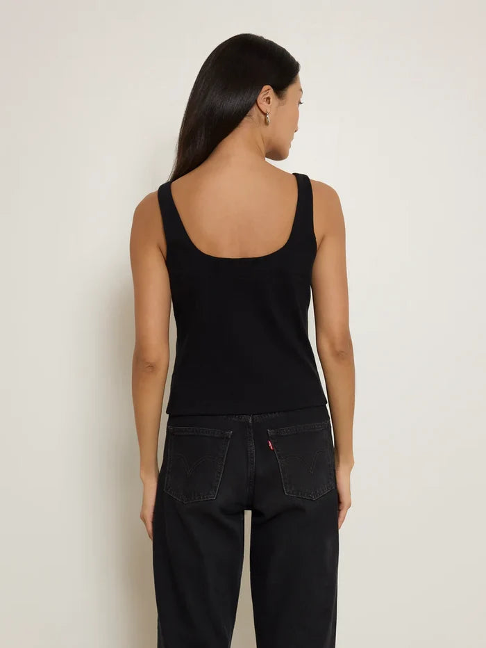Na11437 Black Button Tank