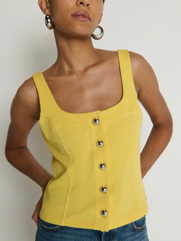 Na11437 Sunshine Yellow Button Tank