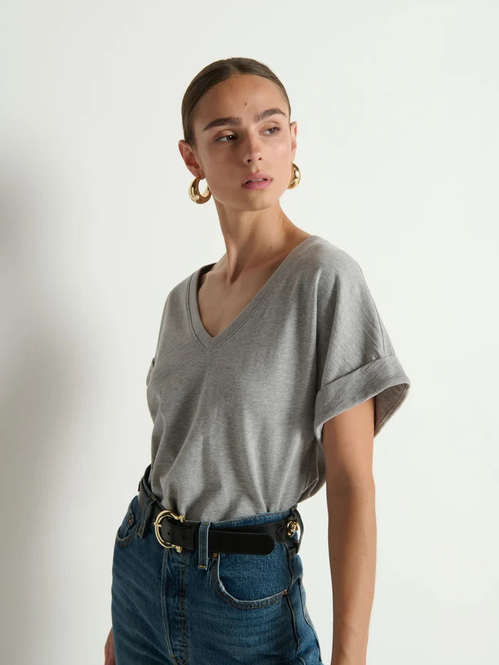 Na2329 Cuff Sleeve Tee - Grey