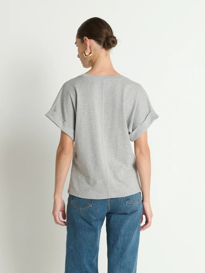 Na2329 Cuff Sleeve Tee - Grey