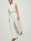 Na4284 Cream Kick Flare Sweatpant
