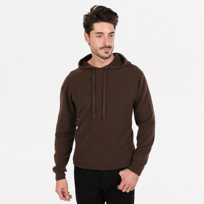 Native World - Men's Merino & Possum Hoodie (NB436) Cocoa